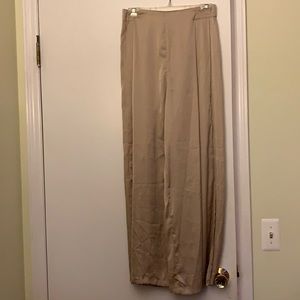 NWT Free People Beige Flowy Pants with Side Slits